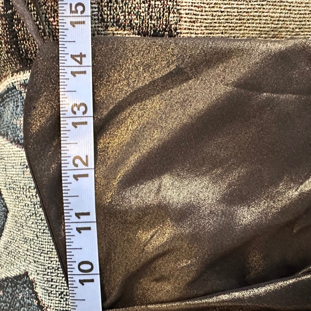 Sheike Black Gold Metallic Strapless Draped Cocktail Dress Size 12 Au / 8 US - Picture 8 of 9